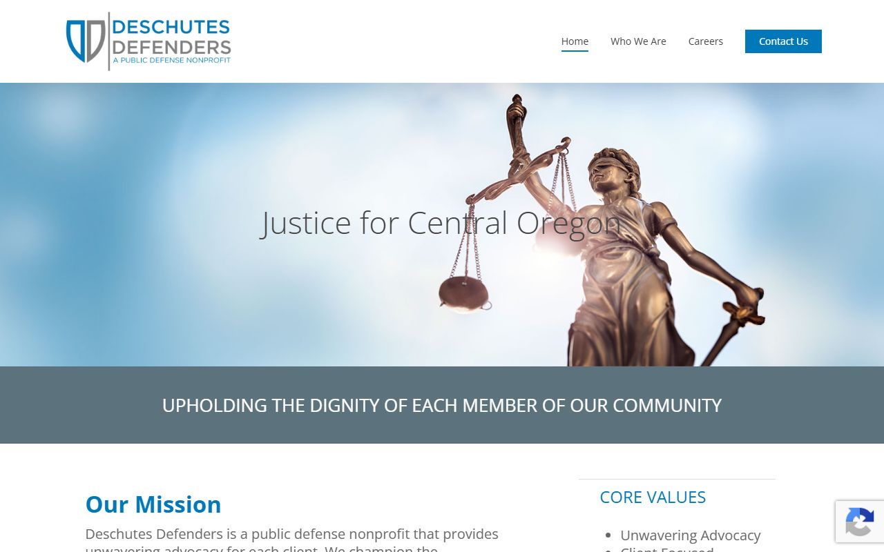 Deschutes County criminal court records Deschutes Defenders public defense