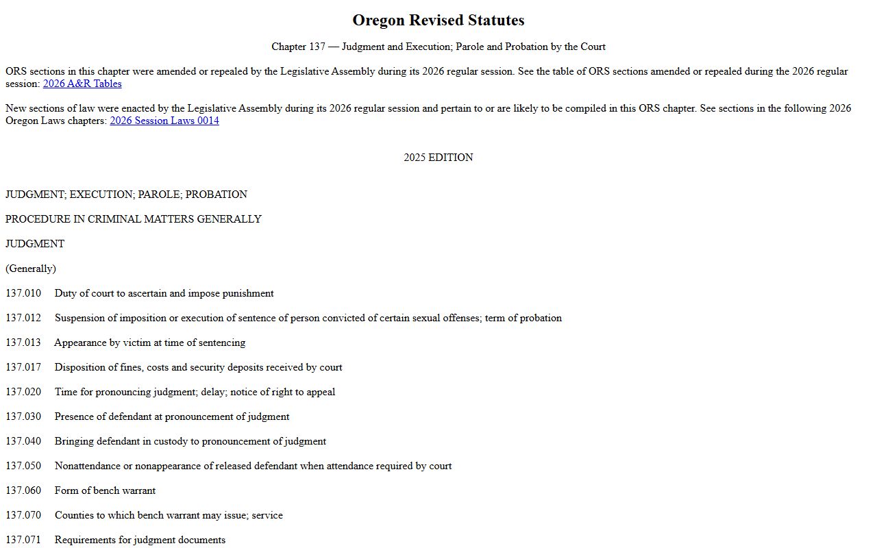 Deschutes County criminal court records ORS 137 set-aside statute
